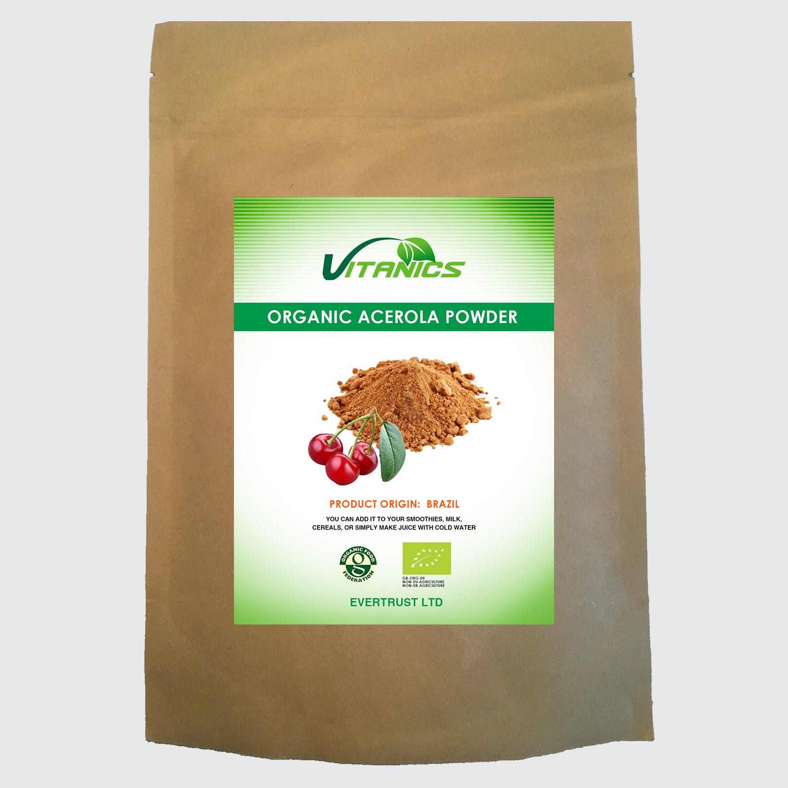 Organic Pure Acerola Powder - 100% Certified