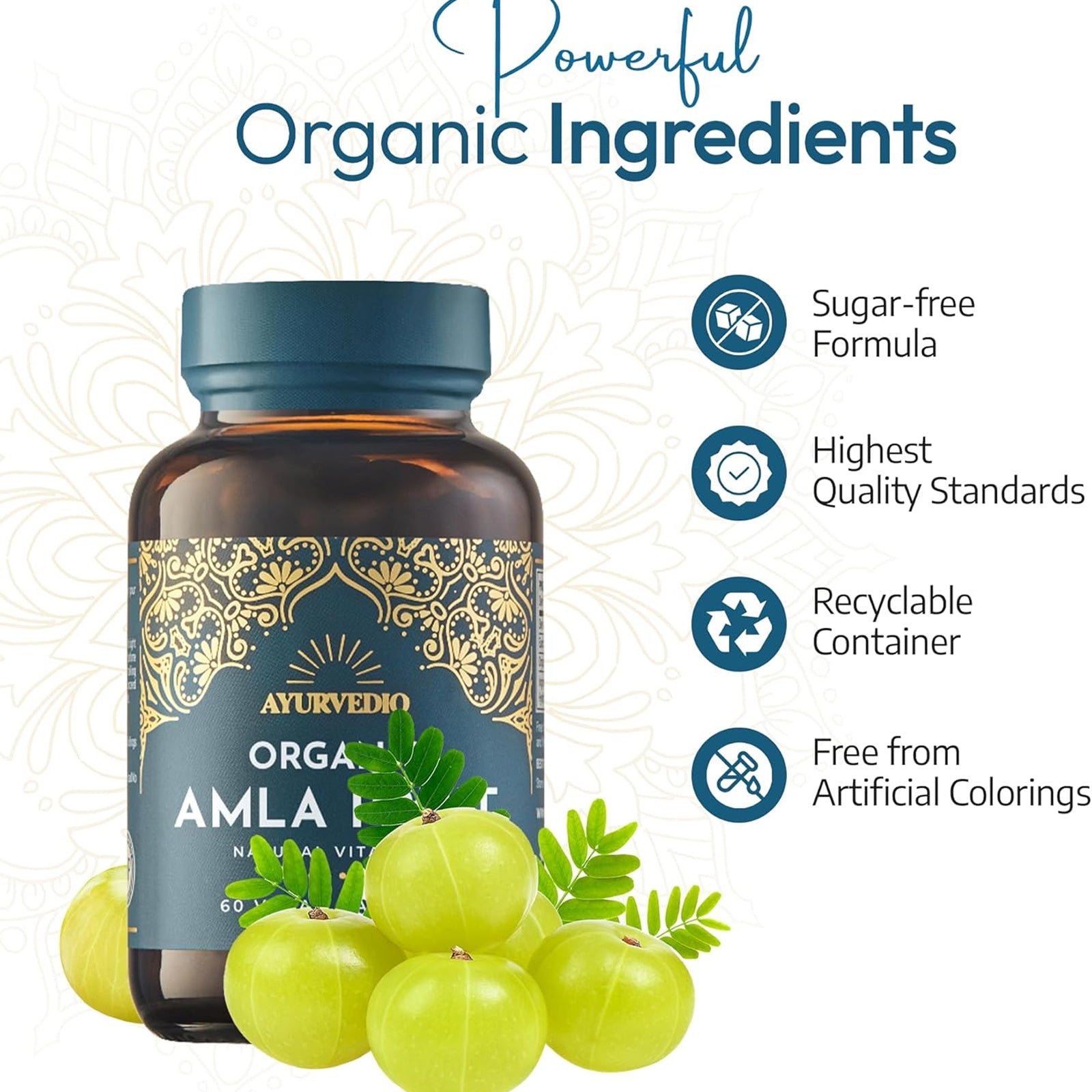 Organic Amla 60 Caps Antioxidant Support, Immune Health