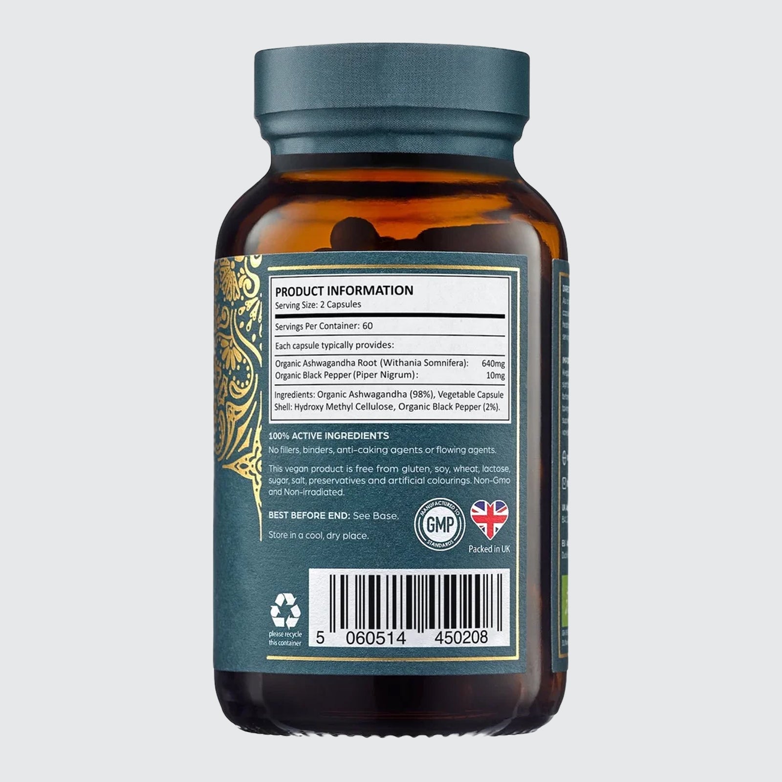 Organic Ashwaganda & Black Pepper Extract mental and physical balance