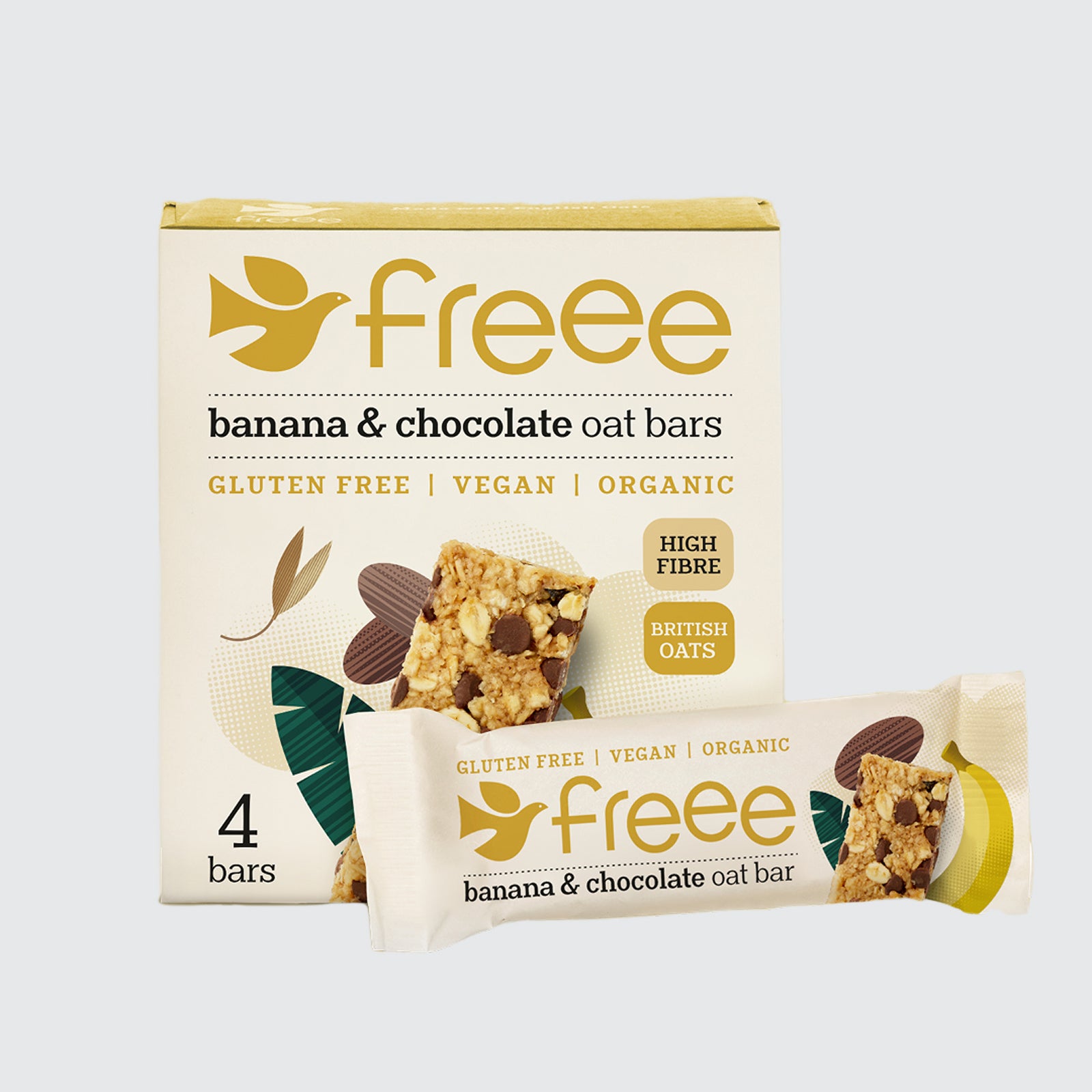 Organic Banana 70% Cocoa Chocolate Wholegrain Oat Bar 4x35g