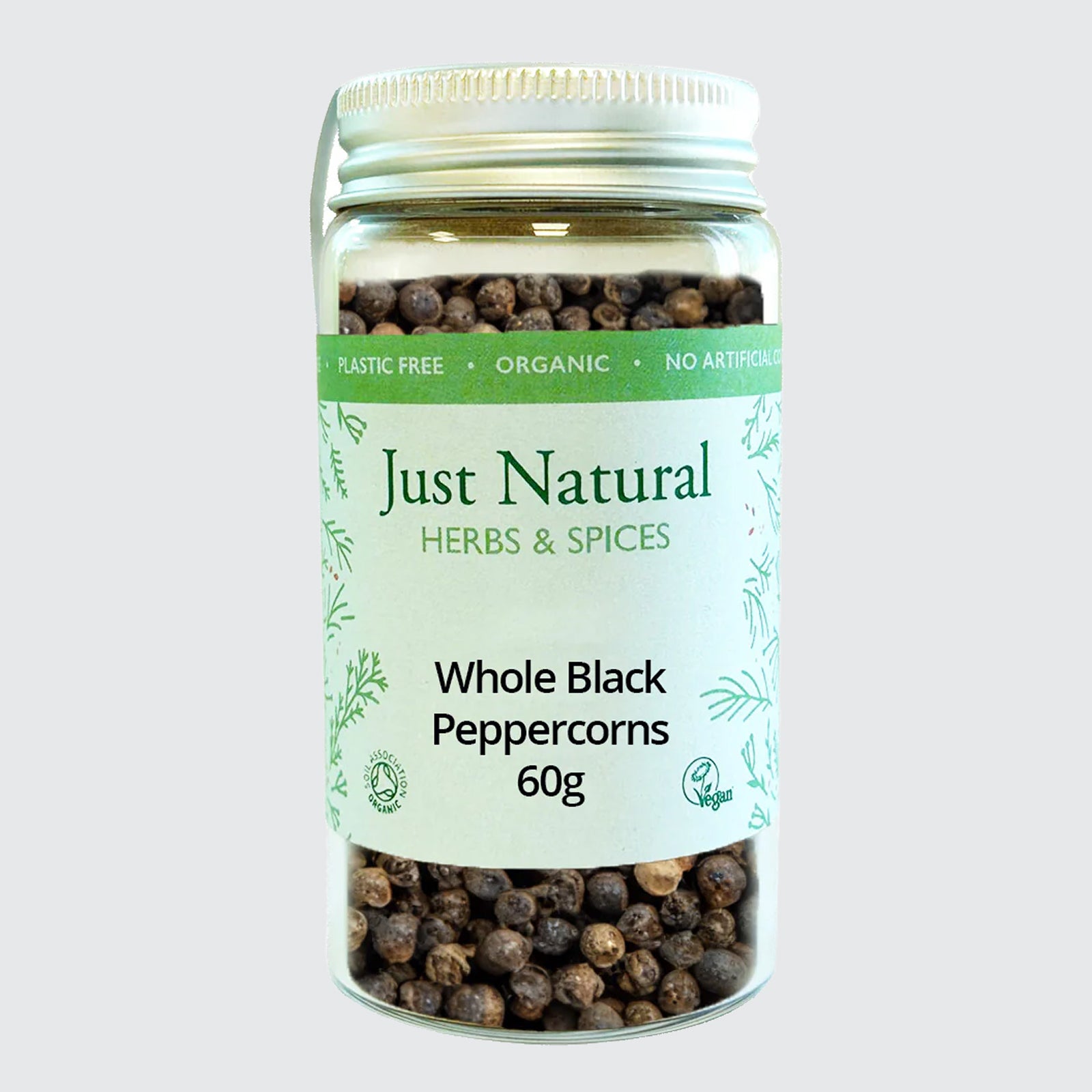 Organic Black Peppercorns (Glass Jar)