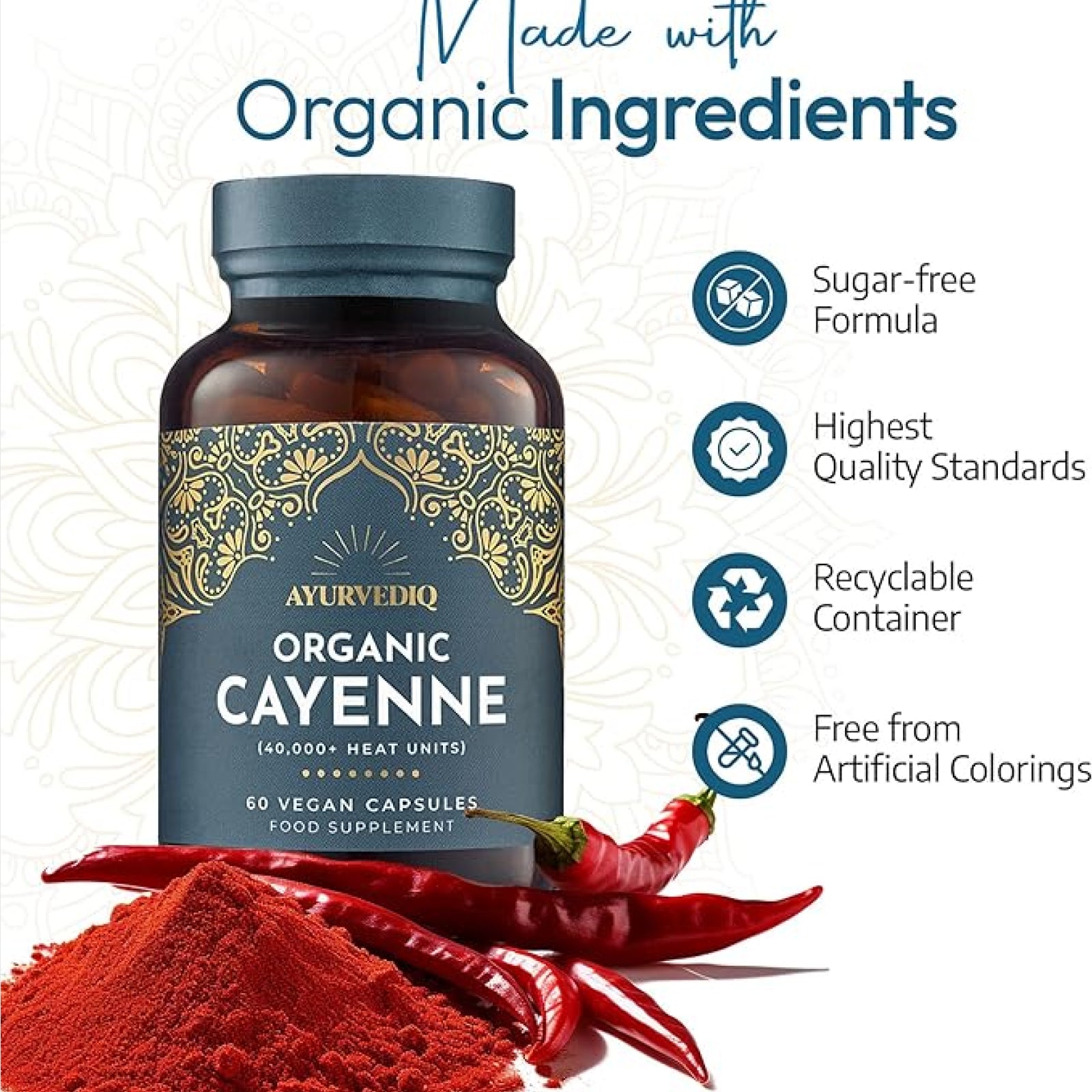 Organic Cayenne Pepper 60 capsules