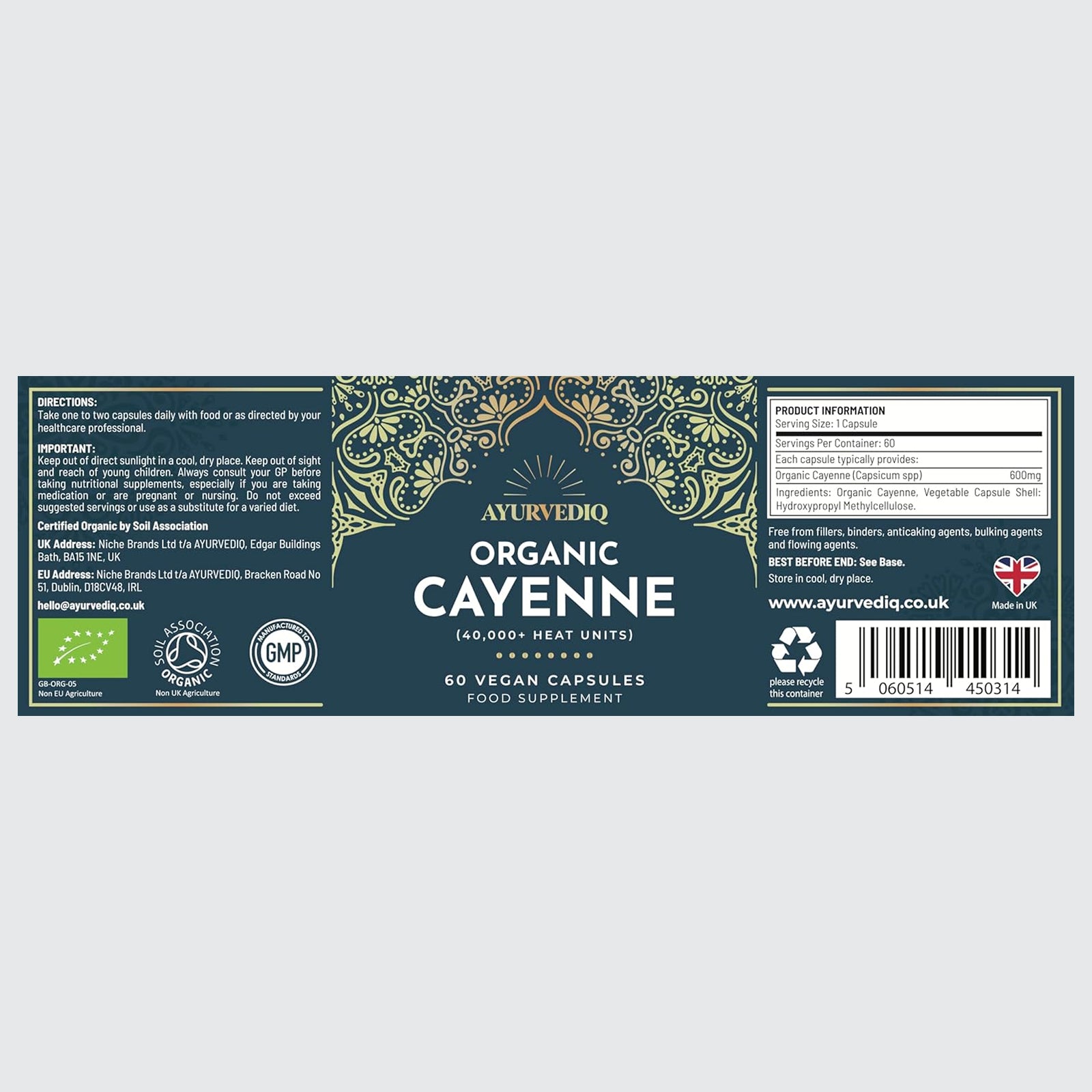 Organic Cayenne Pepper 60 capsules