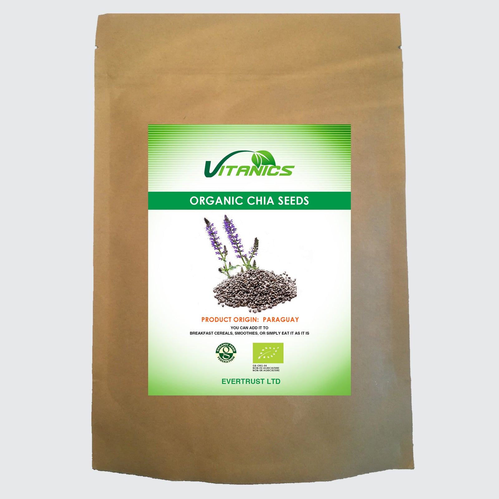 Organic Raw Chia Seeds - 100% Certified