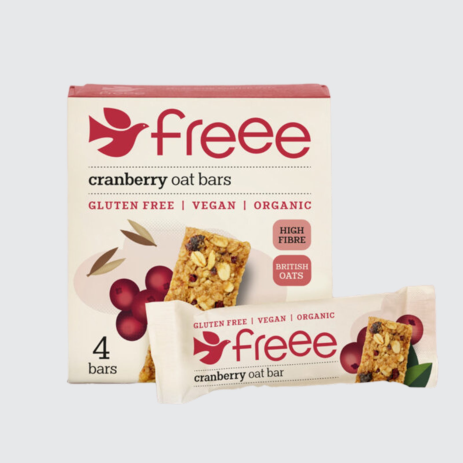 Organic Cranberries And 100% Wholegrain Oats Bars 4x35g
