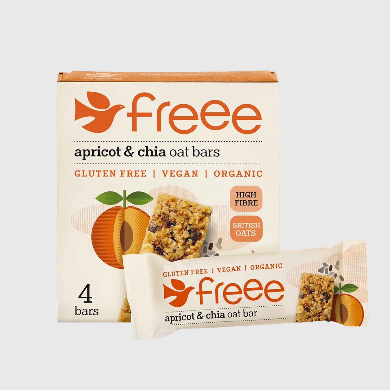 Organic Gluten Free  Apricot & Chia Oat Bar 4 x 35g