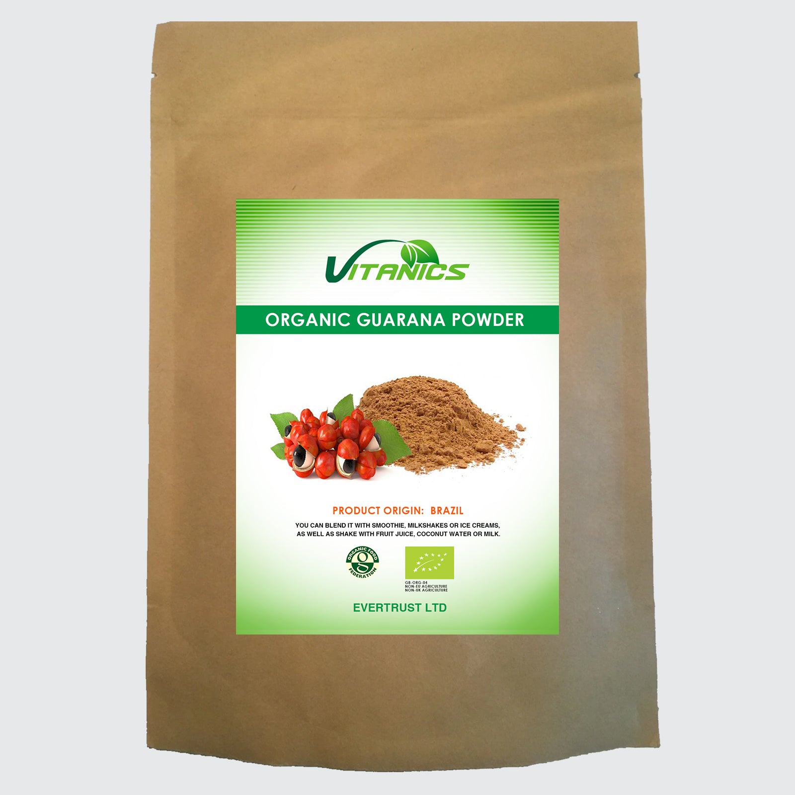 Organic Guarana Powder - 100% Certified