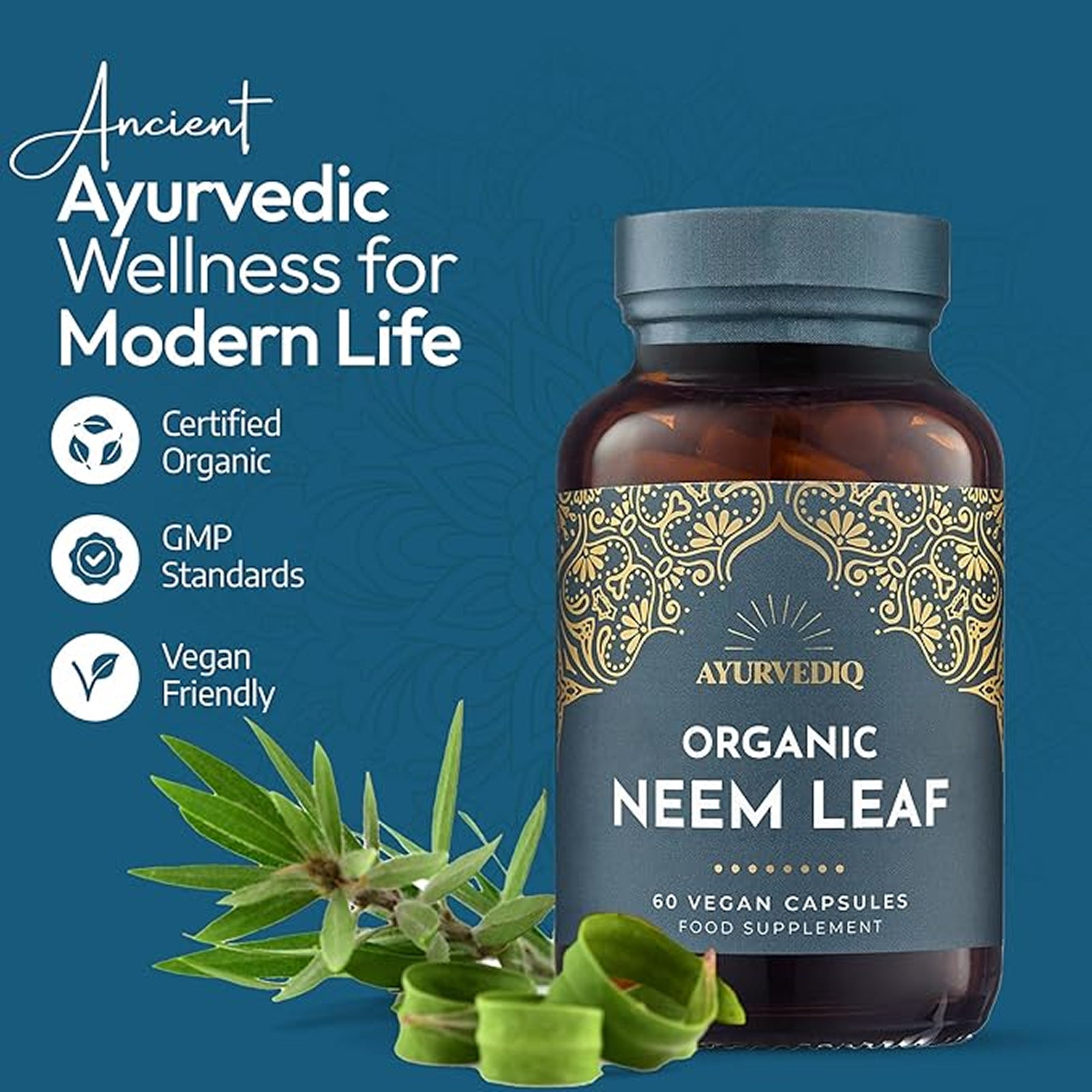 Organic Neem Leaf 60 Caps