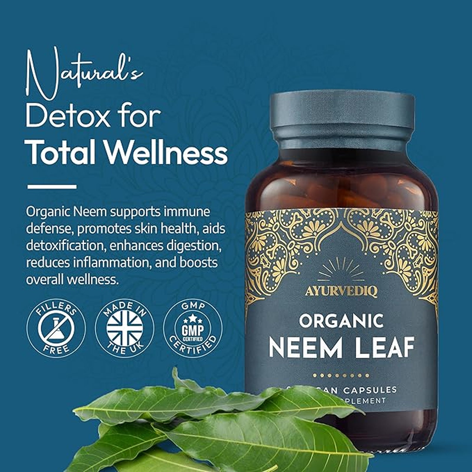 Organic Neem Leaf 60 Caps