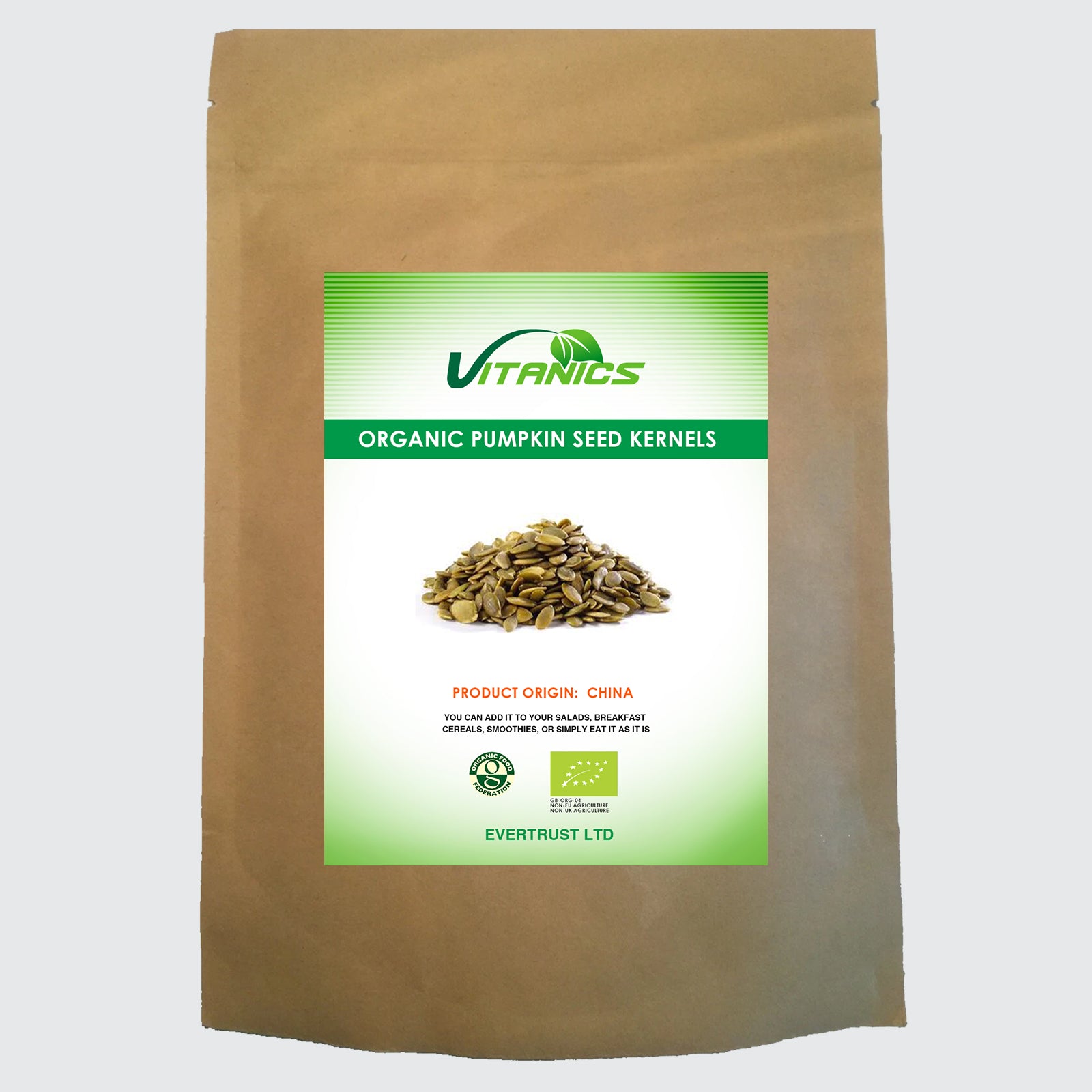 Organic Pumpkin Seed Kernels - 100% Certified