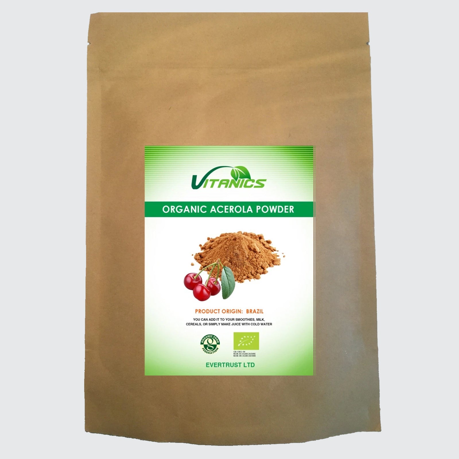Organic Pure Acerola Powder - 100% Certified