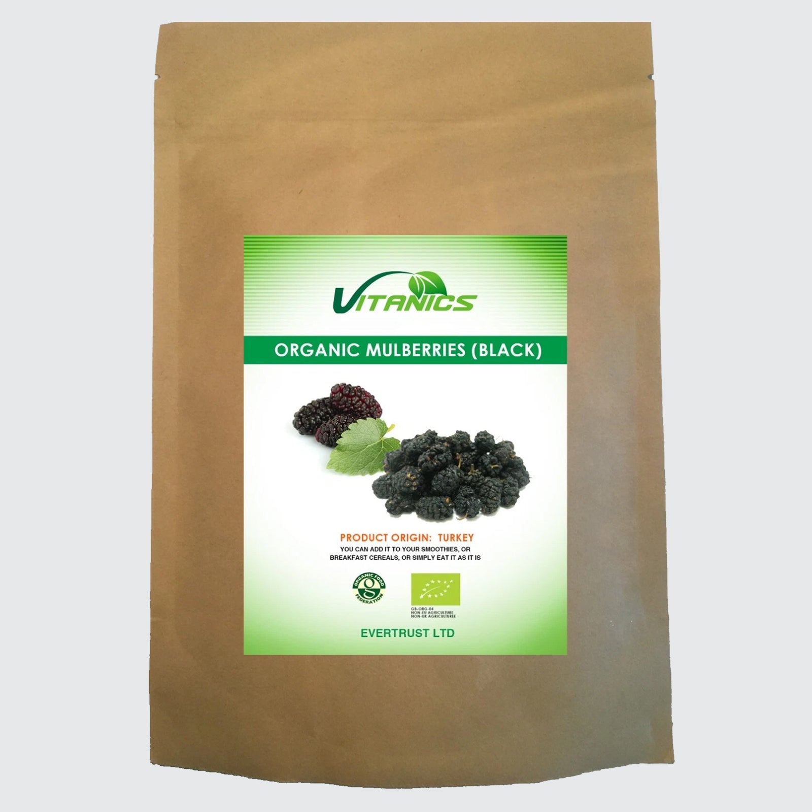 Organic Raw Black Mulberries - 100% Certified