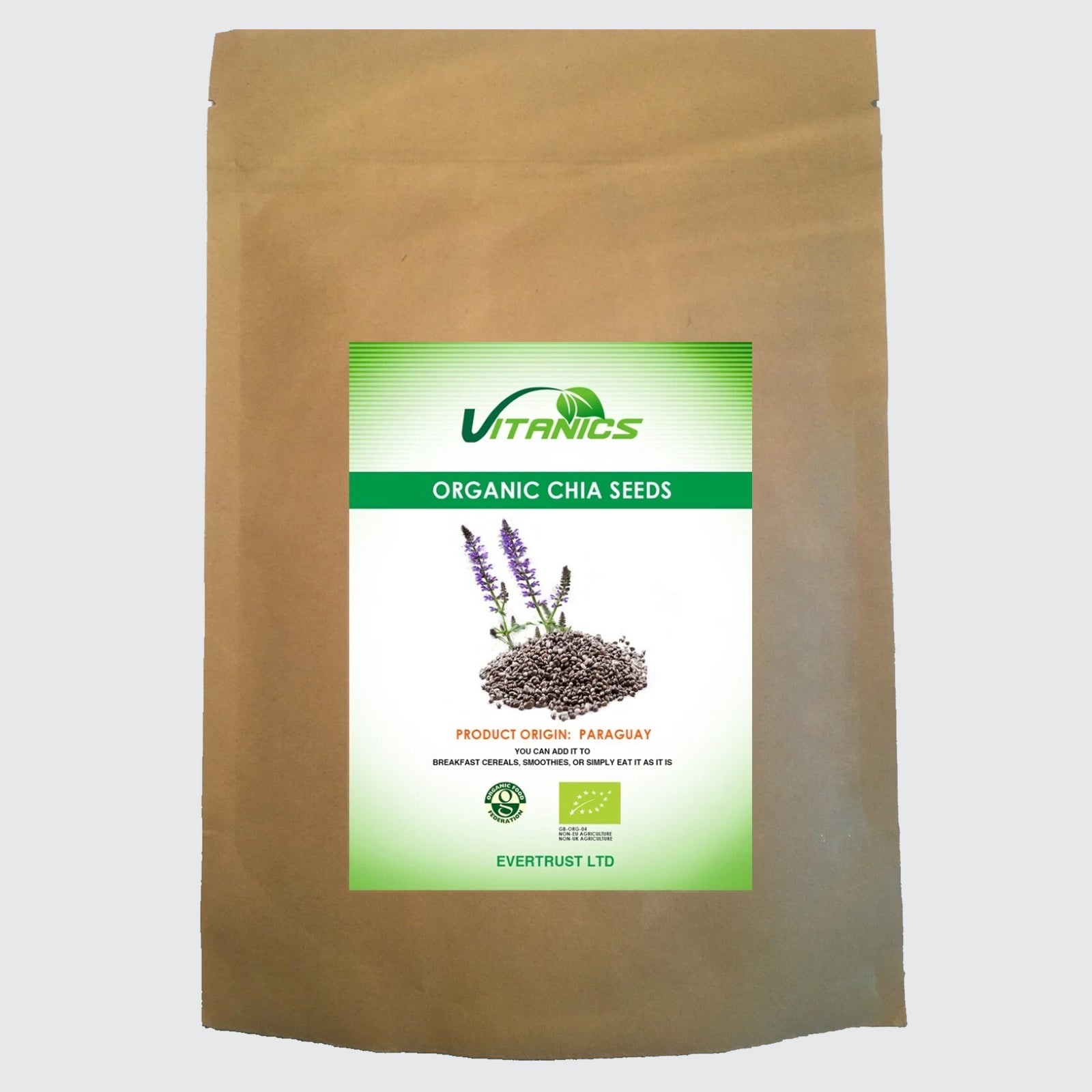 Organic Raw Chia Seeds - 100% Certified