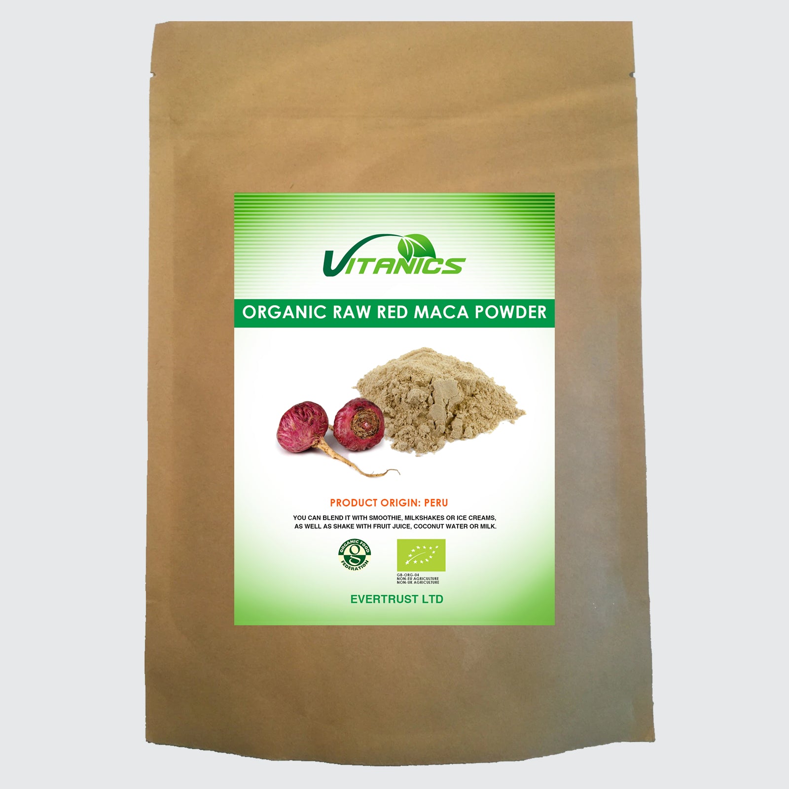 Organic Red Maca Powder - 100% Certified