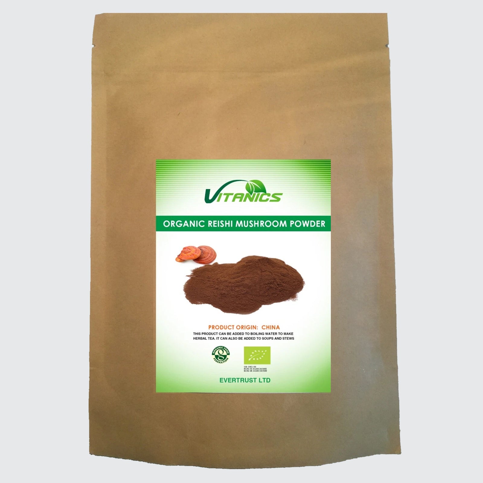Organic Reishi Mushroom Powder - 100% Certified