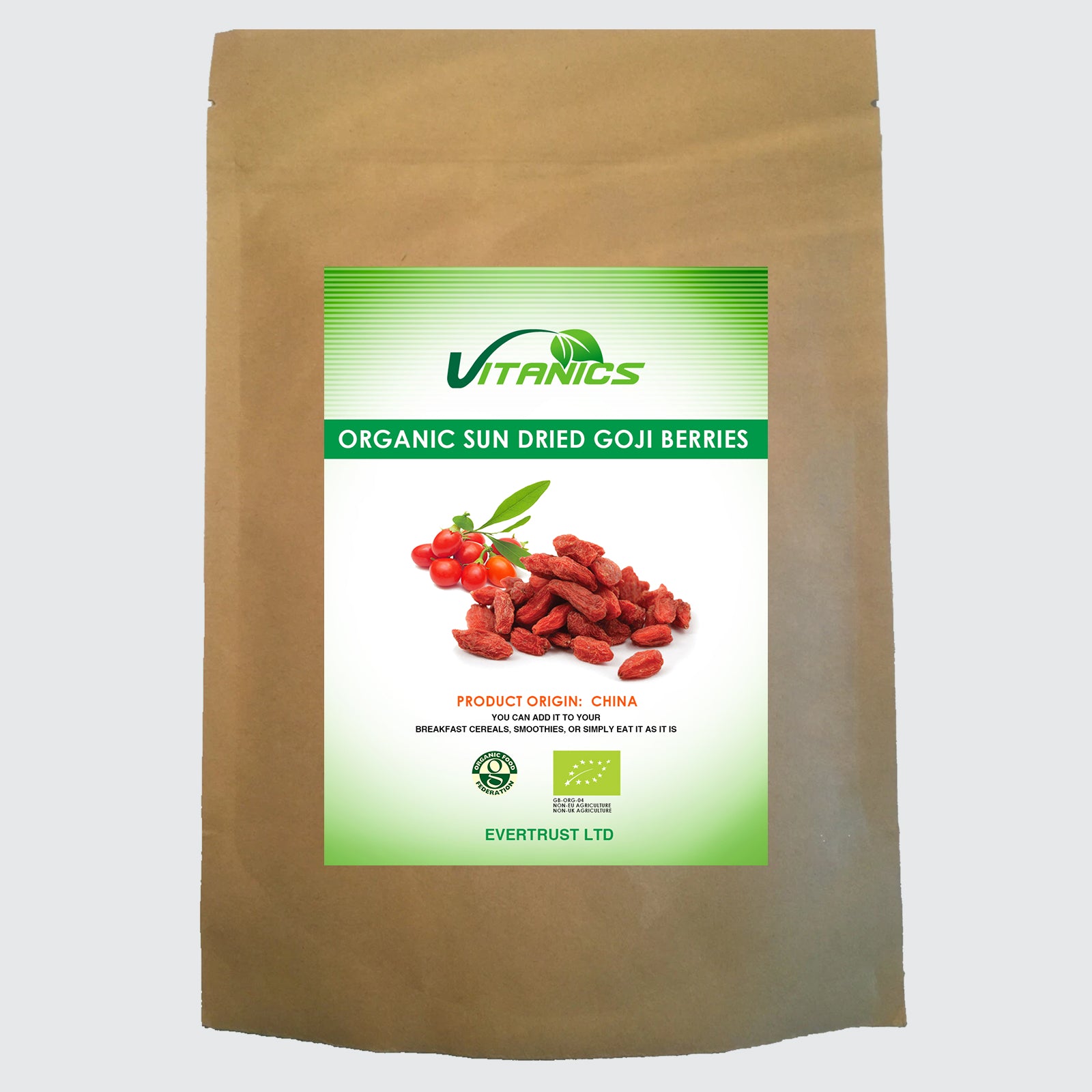 Organic Sun Dried Goji Berries - 100% Certified