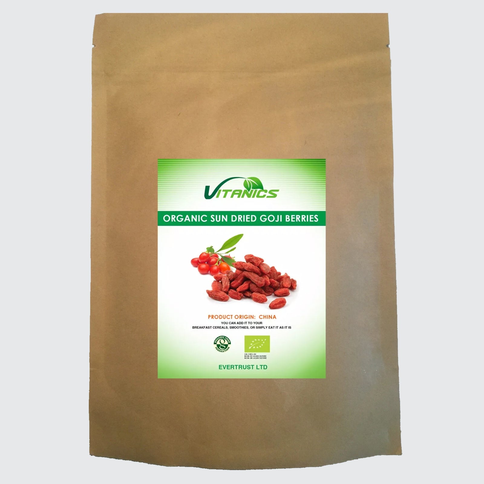 Organic Sun Dried Goji Berries - 100% Certified