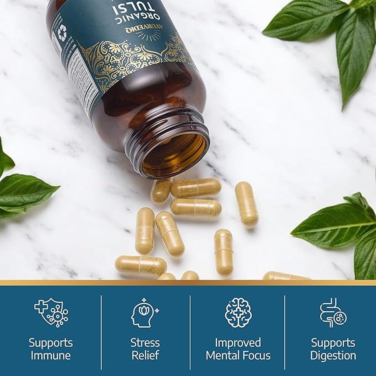 Organic Tulsi Holy Basil 60 Capsules