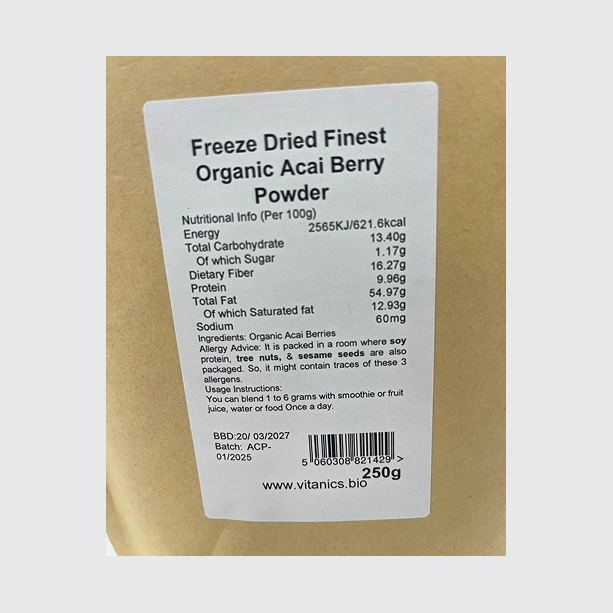 Organic Freeze-Dried Acai Powder