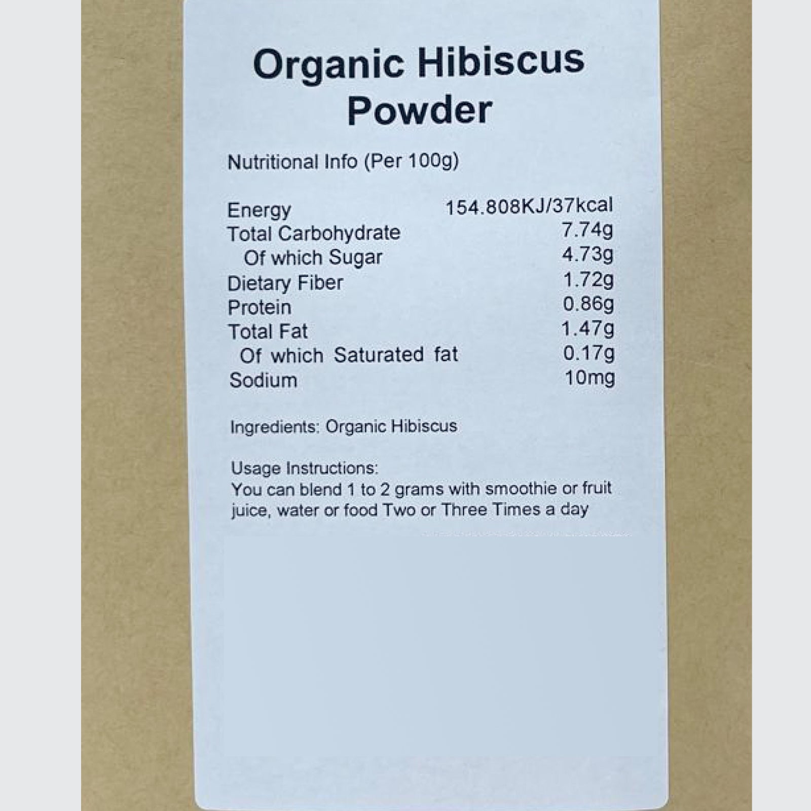 Organic Hibiscus Powder - 100% Certified