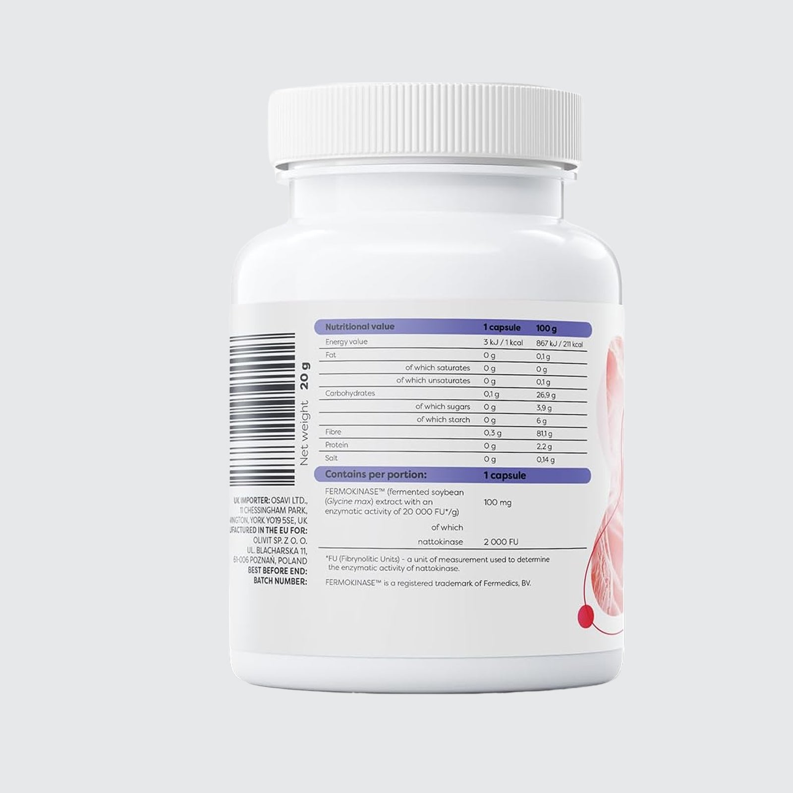 Osavi Nattokinase - 100mg caps Soybeans Fermented