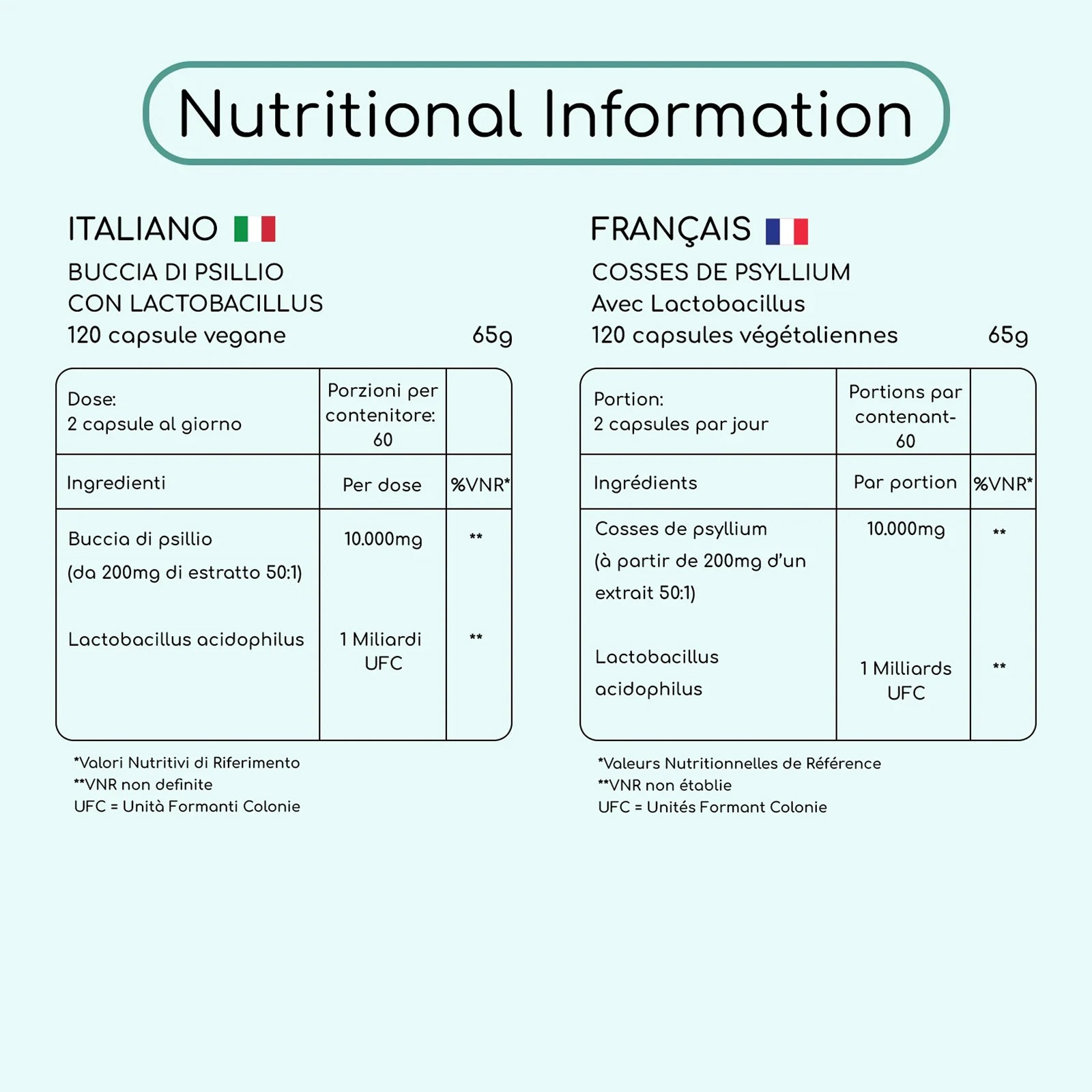 Psyllium Husk 10000mg with Acidophilus 1 Billion CFU
