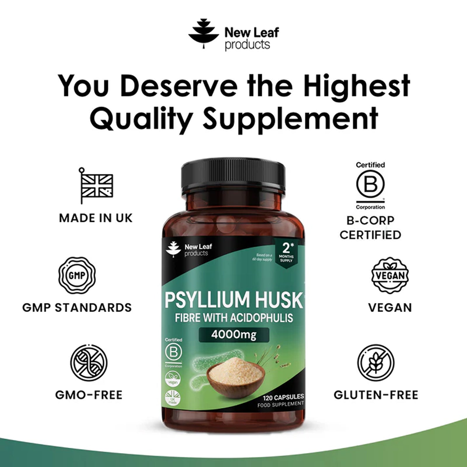 Psyllium Husk 4000mg Vegan (order in singles)