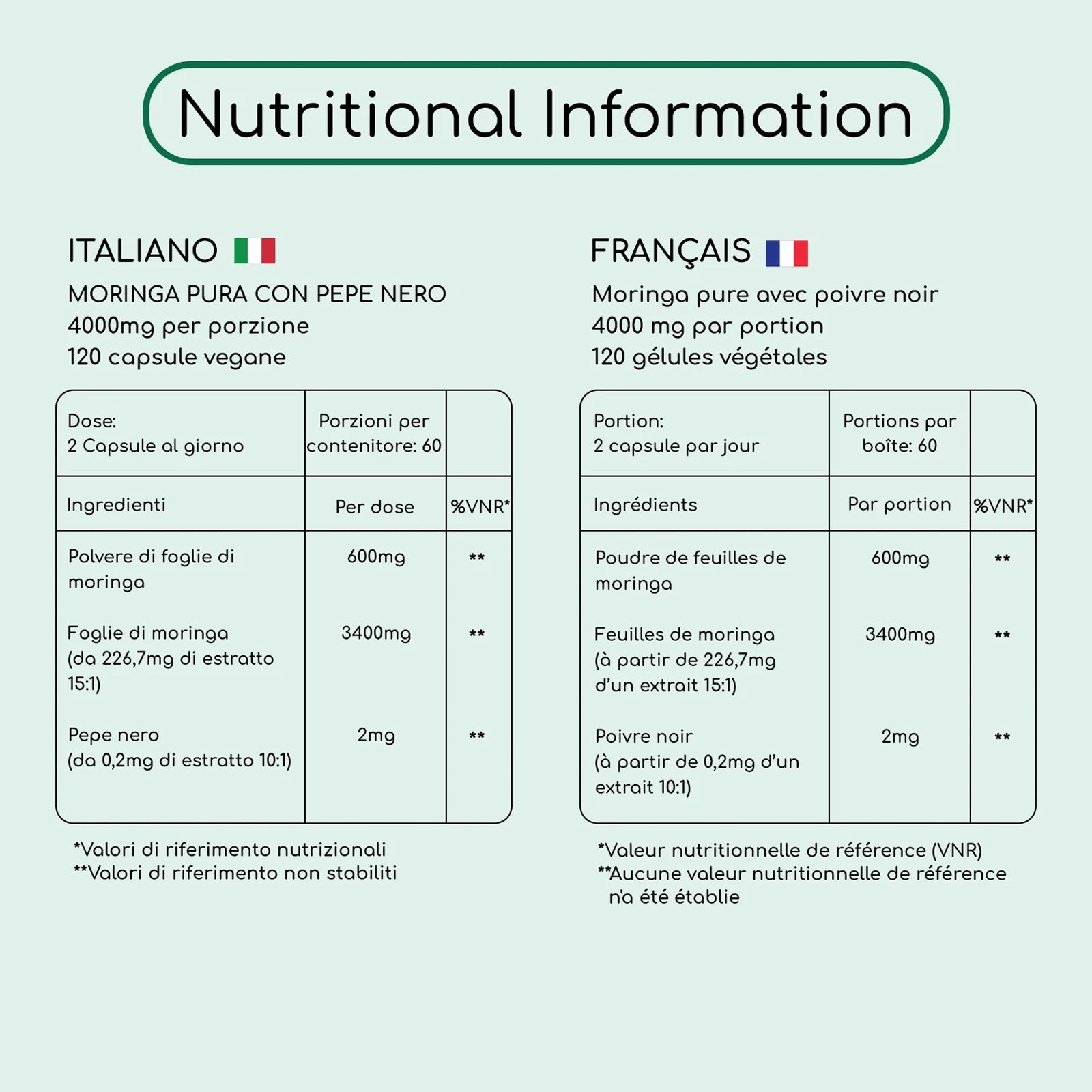 Pure Moringa 4000mg - Black Pepper