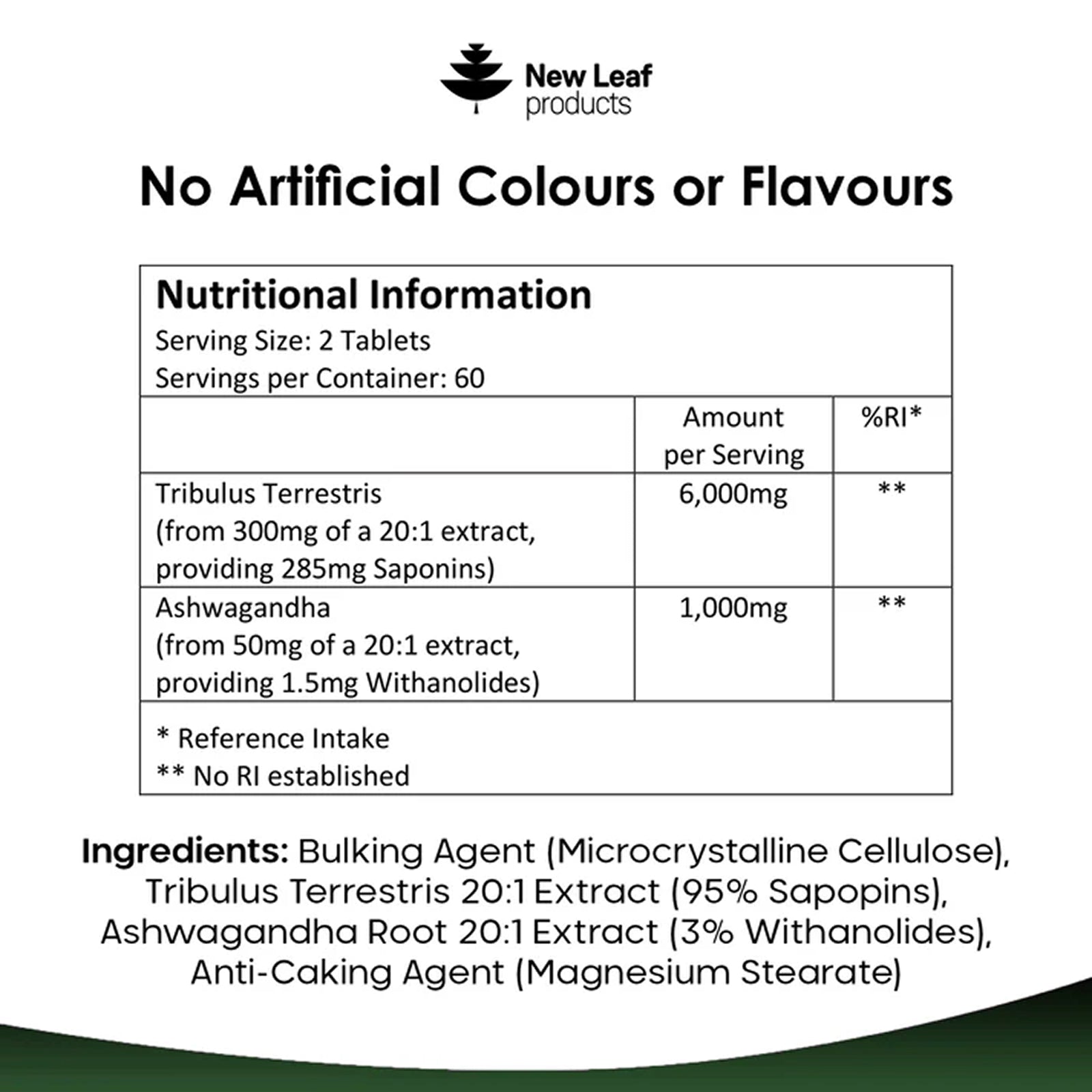 Tribulus Terrestris 6000mg Tablets + Ashwagandha