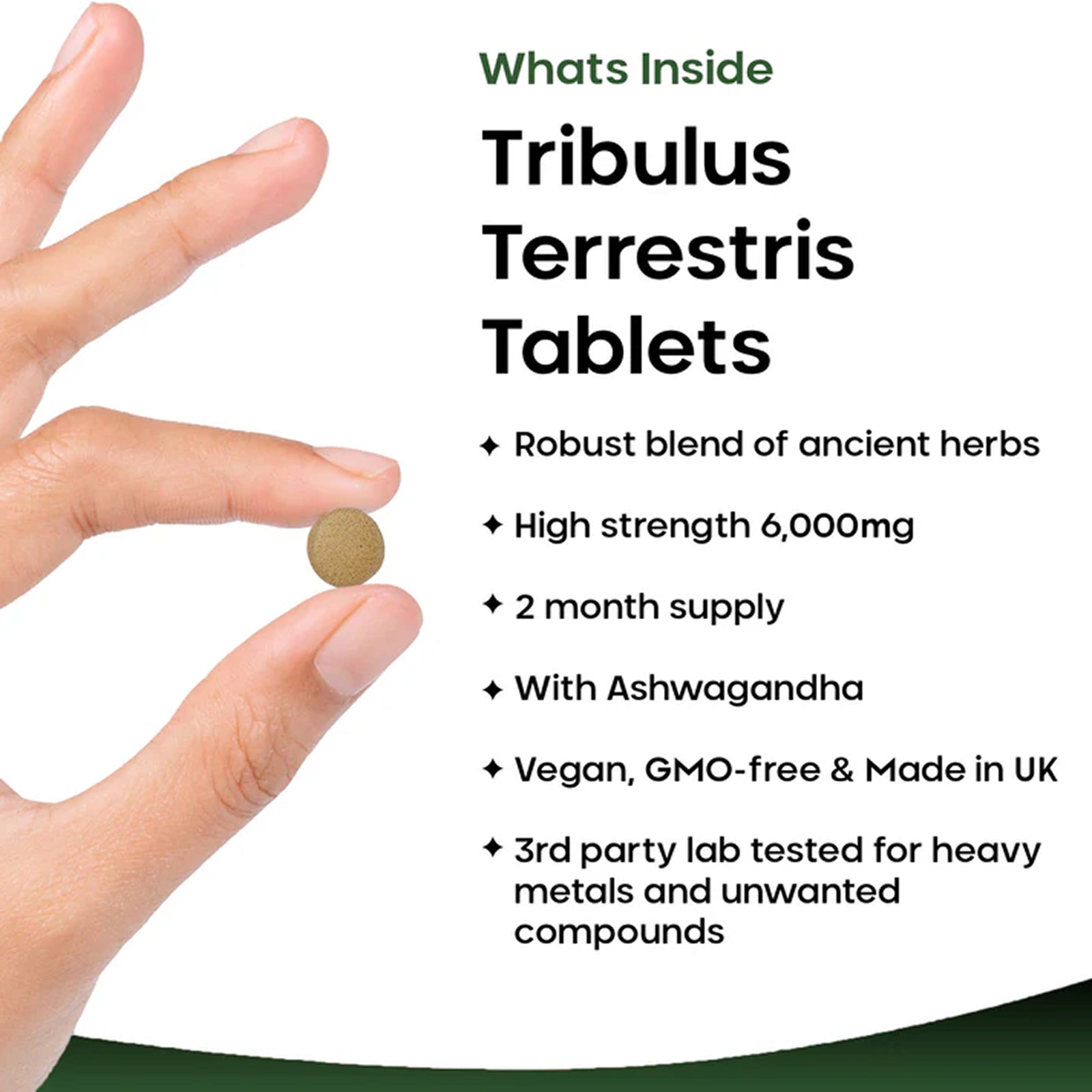 Tribulus Terrestris 6000mg Tablets + Ashwagandha