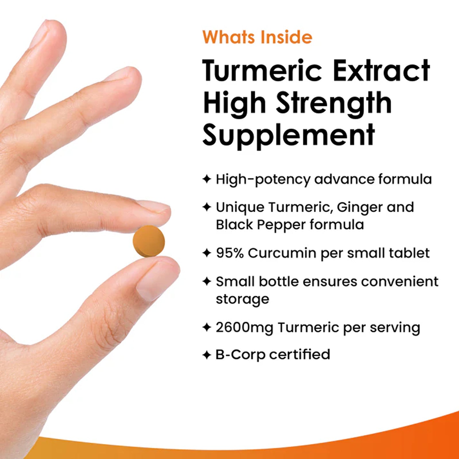 Turmeric Supplements 2600mg Ginger & Black Pepper