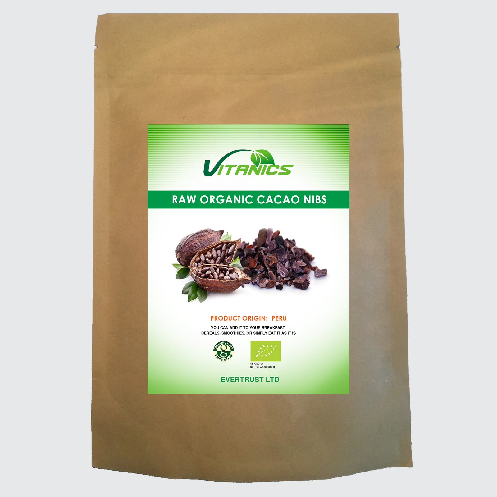Organic Raw Cacao Nibs - 100% Certified