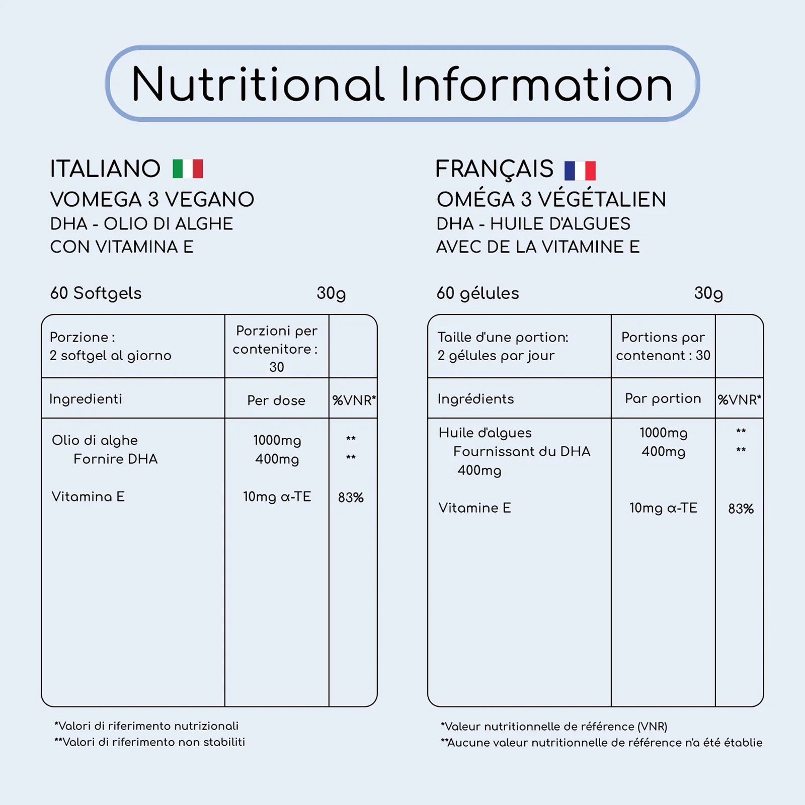 Vegan Omega-3 DHA 60  Vitamin E