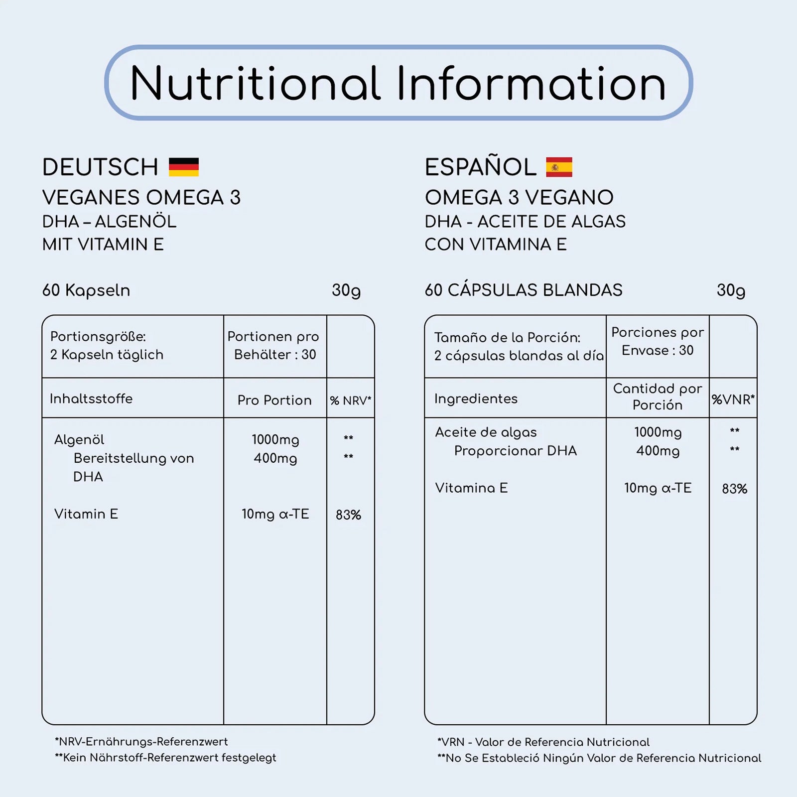 Vegan Omega-3 DHA 60  Vitamin E