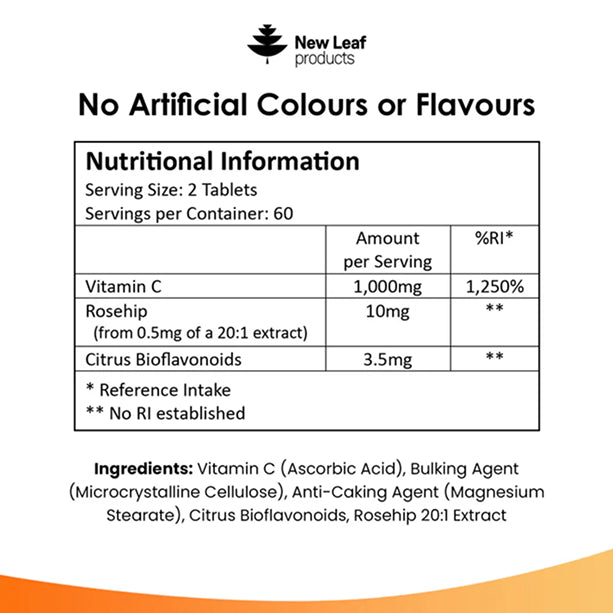 Vitamin C Tablets 1000mg Bioflavonoids & Rosehip