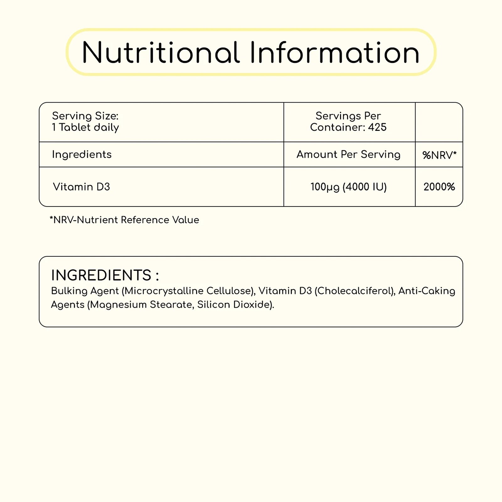 Vitamin D3 4000IU High Strength