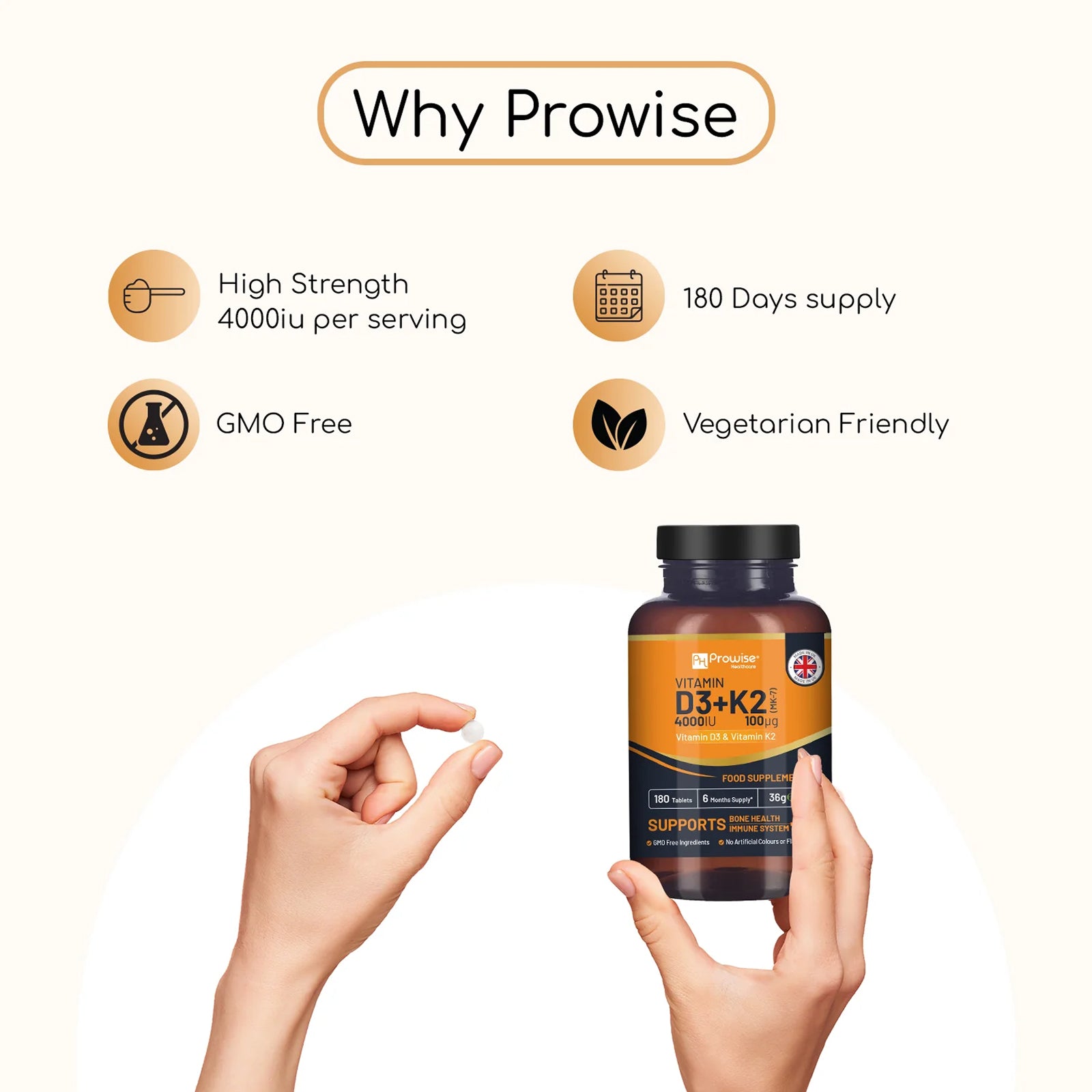 Vitamin D3 4000IU + K2 MK7 100µg