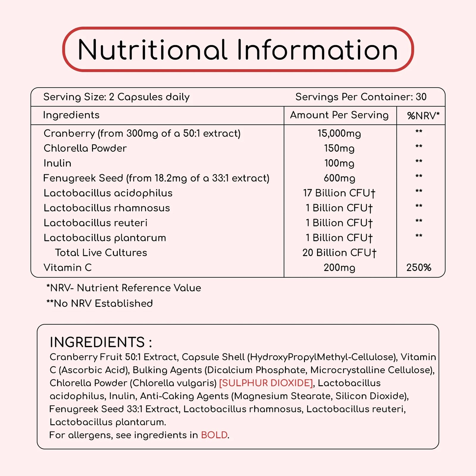 Women’s Flora - 20 billion CFU - Gut and Hormones