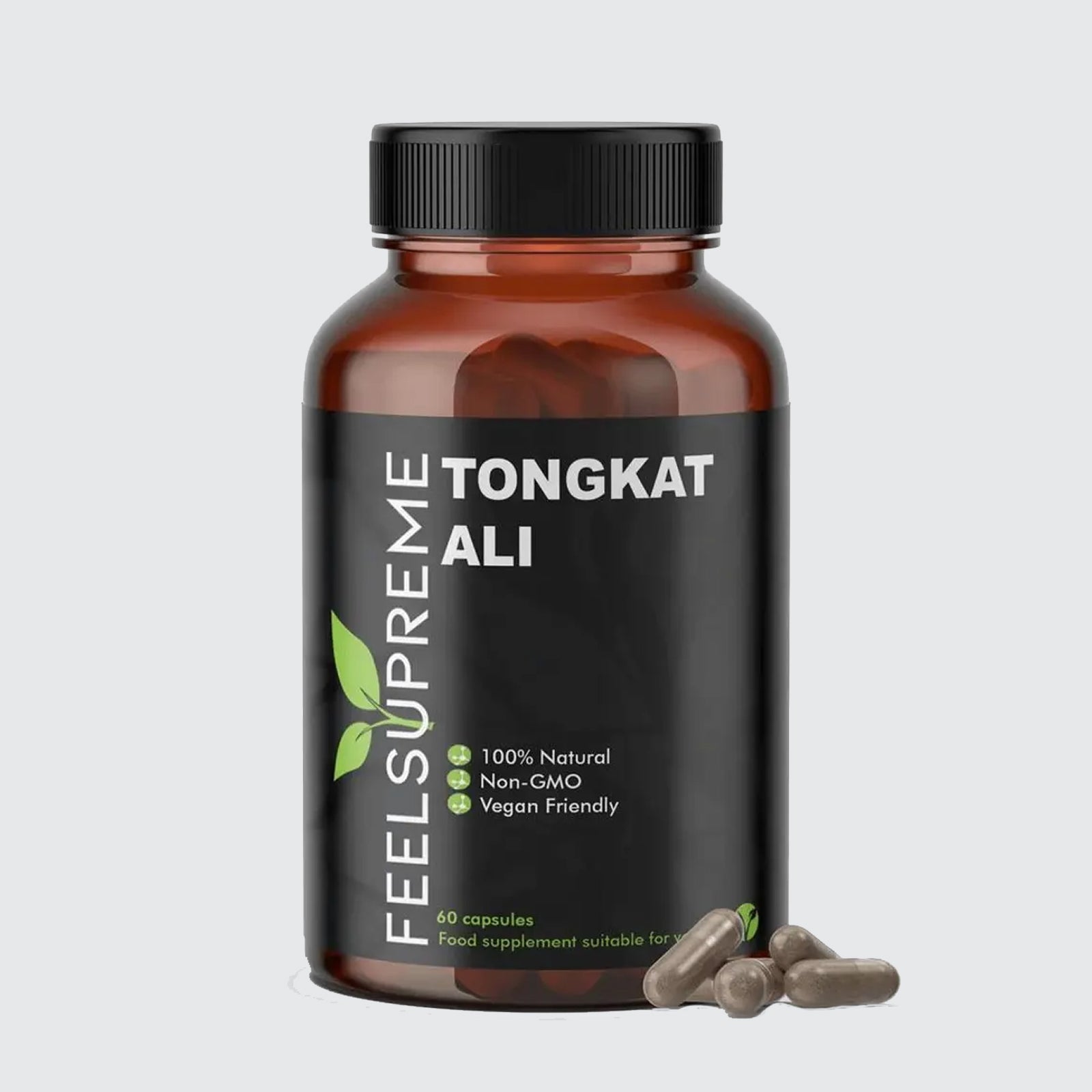 Feel Supreme Tongkat Ali 60 Capsules | Premium Tongkat Ali Extract | Natural Energy & Vitality Support | Testosterone Wellness Supplement