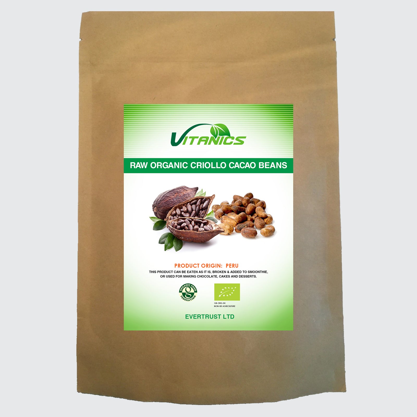 Raw Organic Criollo Cacao Beans - 100% Certified